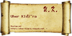 Uher Klára névjegykártya