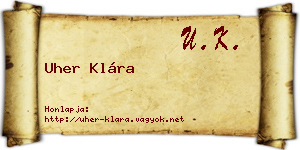 Uher Klára névjegykártya